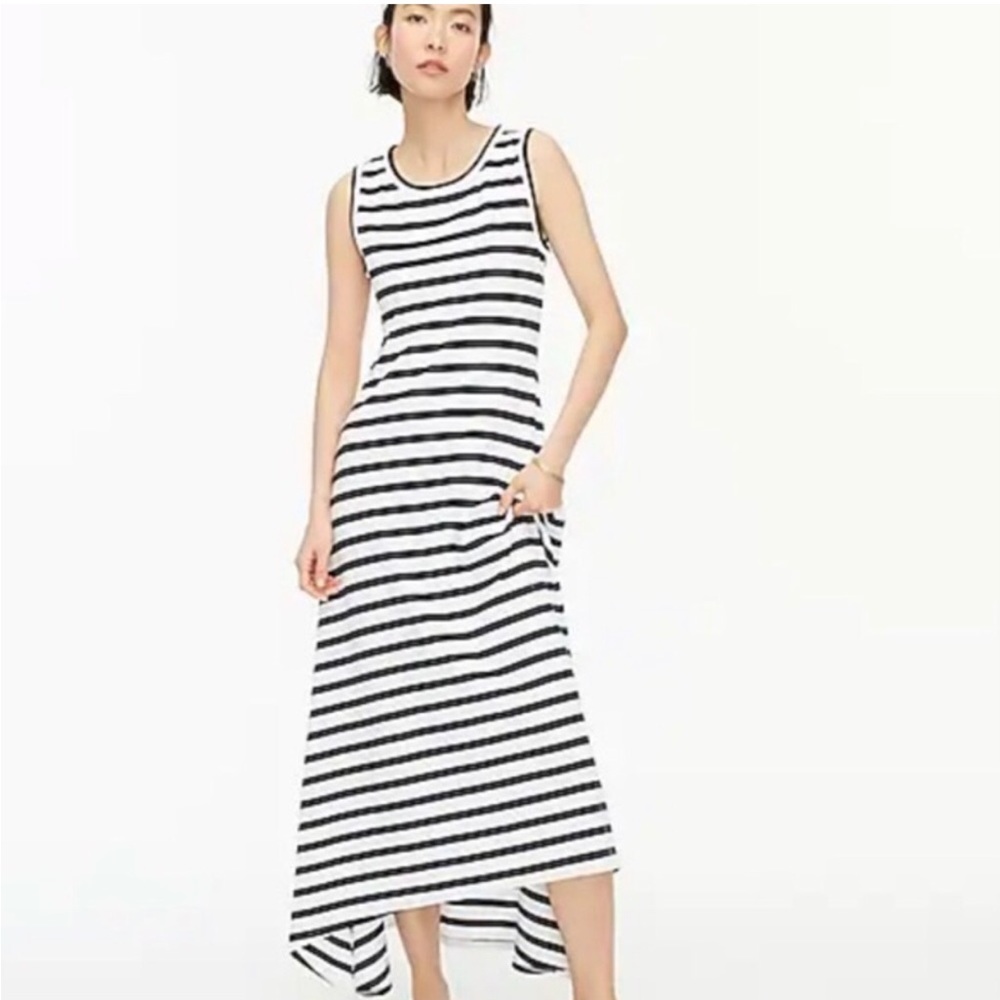 JCrew striped tank hi lo cotton dress